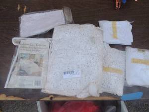 lot 287 image: Lace table linens table topper and more