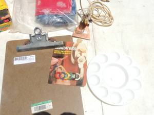 lot 361 image: Light, bandannas, chip board