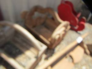 lot 107 image: wood, baskets, sleigh, plus