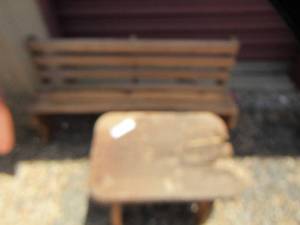 lot 108 image: Kids bench and stool