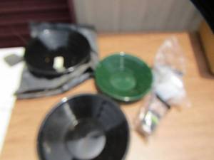 lot 114 image: Gold Mining  Pan and magnetic separator pickup tool and 20 bottles