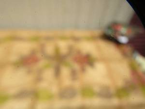 lot 123 image: Burlap with floral decorations 36x66