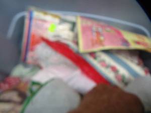 lot 132 image: Christmas fabric and quilted stocking