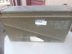 lot 372 image: Metal Ammo box inert projectile  MED SIZE