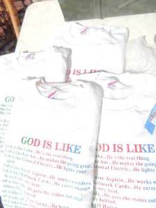 lot 410 image: God is Like Sweatshirts 3 size XL and 1 L