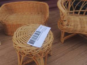 lot 397 image: Wicker doll house furniture