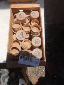 lot 448 image: Small wood boxes with initials
