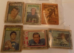 lot 532 image: Football cards-Archie Manning, Fran Tarkington, Red Granger, Johnny unitas, Jim Plankett John Riggins