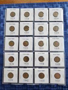 lot 23 image: Selection of Wheat Pennies - Penny