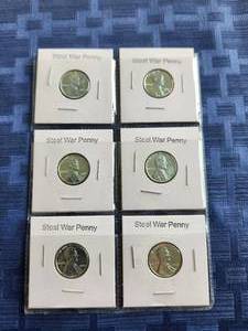 lot 25 image: Selection of 6-1943 steel war pennies - penny