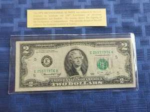 lot 35 image: 1976 Bicentennial $2 note-bill