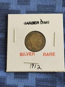lot 57 image: 1912 Barber Dime - Silver - rare