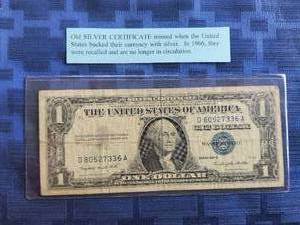 lot 61 image: 1957A Silver Certificate $1 dollar