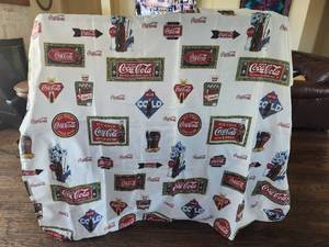 lot 137 image: Coke - Coca Cola shower Curtain with Coke hooks - 100% polyester