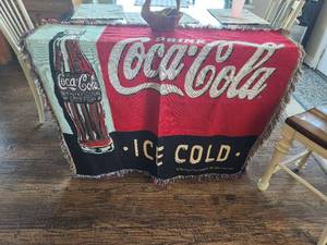 lot 95 image: Very nice Coca Cola throw blanket - 48 by 52 inch