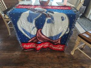 lot 125 image: Very nice Coca Cola throw blanket -  43 by 56 inch