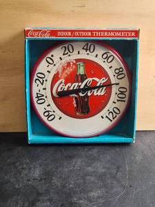 lot 75 image: Coca Cola indooroutdoor thermometer