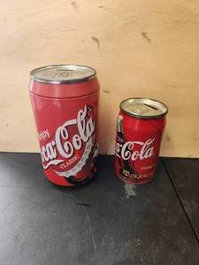 lot 132 image: Vintage collectible Coca Cola metal banks