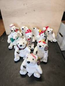 lot 146 image: Selection of small collectible Coca Cola polar beat plush toys