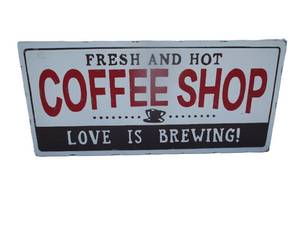lot 9 image: Metal Coffee Sign - 14T x 30W
