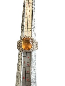lot 73 image: Citrine Stone 925 QJ Marked Ring - size and weight see pictures