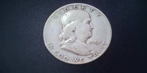 lot 80 image: 1951 Silver Franklin Half Dollar