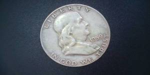 lot 93 image: 1959 Silver Franklin Half Dollar