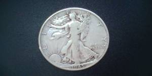 lot 96 image: 1945 Silver Walking Liberty Half Dollar