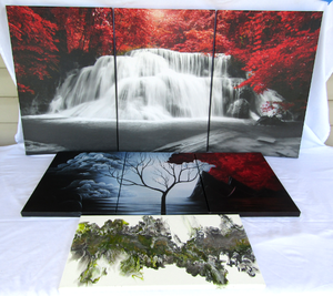 lot 500 image: Triple canvas art prints