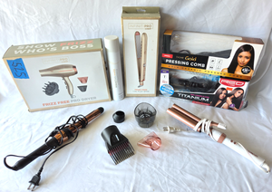 lot 525 image: Infiniti Pro, Tyche Gold, and other brand curling irons and blow dryer