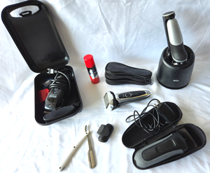 lot 531 image: Braun & Panasonic electric razors and a Wahl hair trim kit