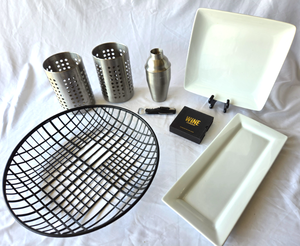 lot 538 image: Better Homes & Gardens ceramic serving platters, center basket and more as shown