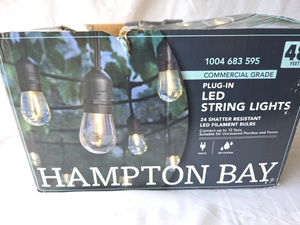 lot 562 image: Hampton Bay LED string lights (Red bulbs)