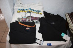 lot 57 image: Dickies stretch tops size 2XL (2 still have tags) plus sweatshirt