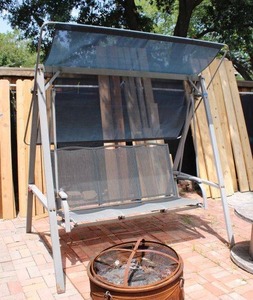 lot 101 image: Patio 3 person seat swing with sun shade