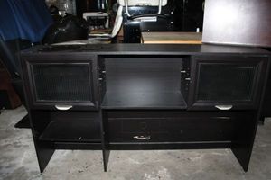 lot 110 image: Desk hutch with locking glass doors