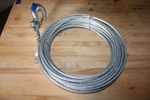 lot 112 image: Heavy-duty galvanized or stainless steel winch cable