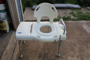 lot 113 image: Adjustable Shower chair with hole in the seat