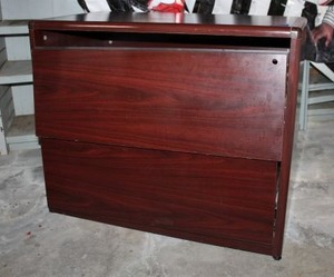 lot 126 image: Lateral file cabinet (hardware included, drawers just need attached)