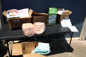 lot 195 image: Medical supplies and adult diapers