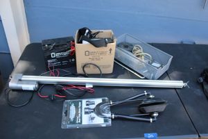lot 216 image: Mighty max battery, Dual line motor flusher for boats, Progressive automotions PA-09 linear actuator