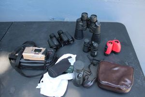 lot 217 image: Binoculars and camera