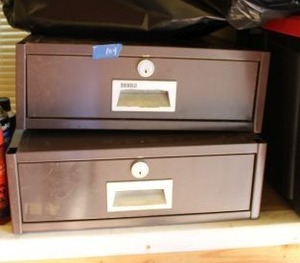 lot 104 image: Two empty metal drawers