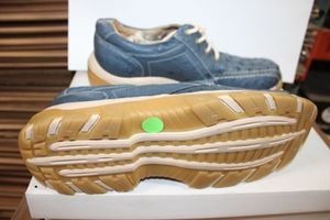 NEW Verthalt Blue ostrich leather tennis shoes, Men's size 10.5