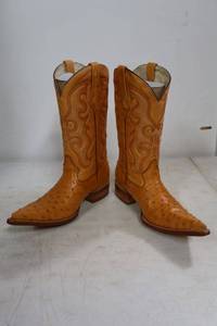 lot 308 image: Red Diamond light brown color ostrich boots size 8.5