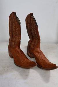 lot 314 image: Herrera brown ostrich boots size 9