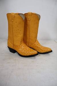 lot 175 image: Ostrich buttercup color boots size 8.5