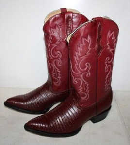 lot 28 image: Red Diamond wine color boots size 10