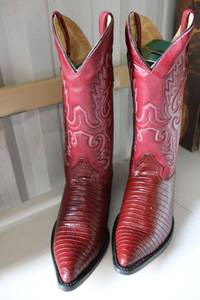 lot 56 image: Red Diamond wine color boots size 9.5