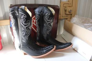 lot 85 image: Red Diamond Black color boots size 9.5